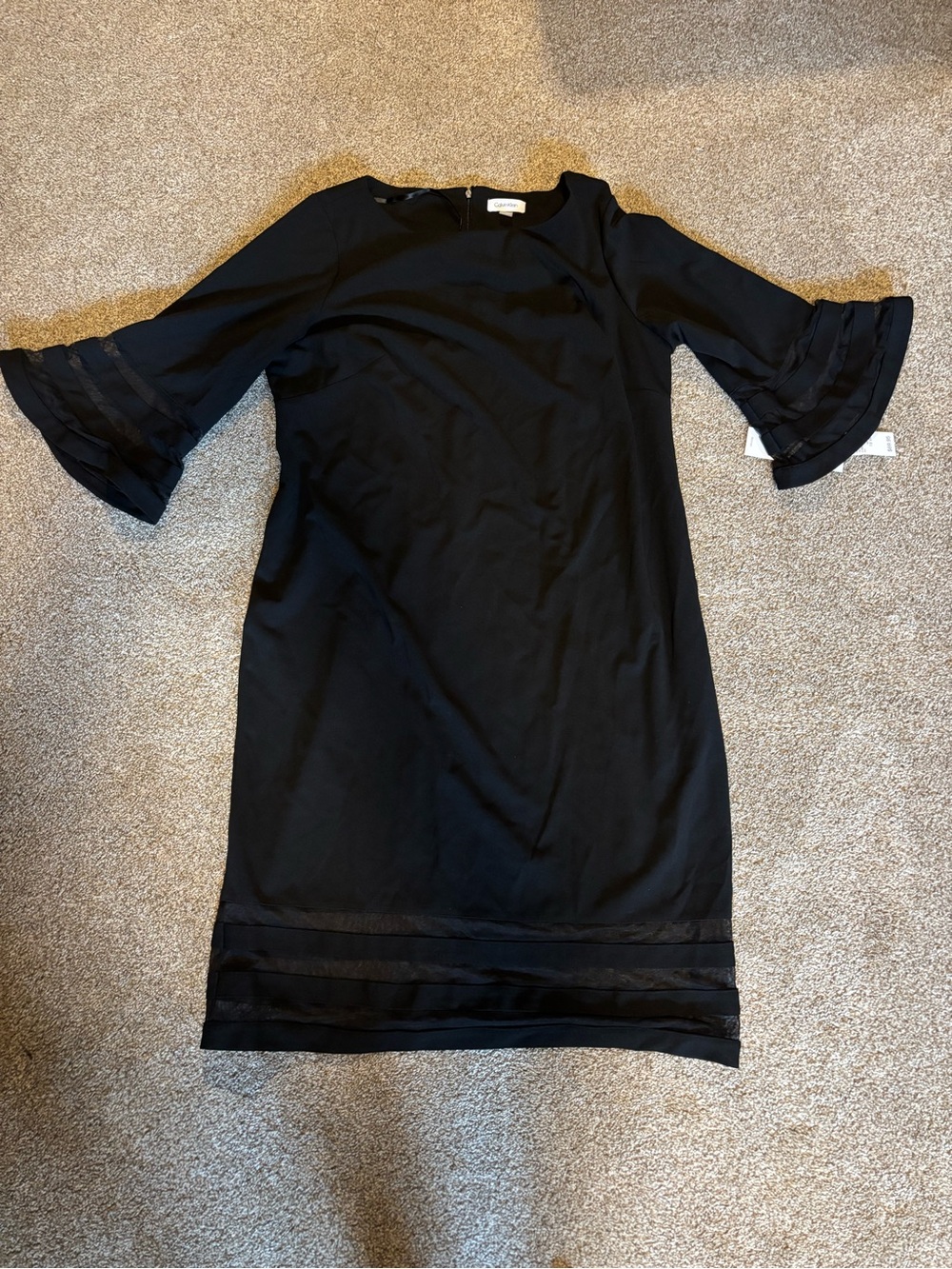Calvin Klein Black Bell-Sleeve Shift Dress